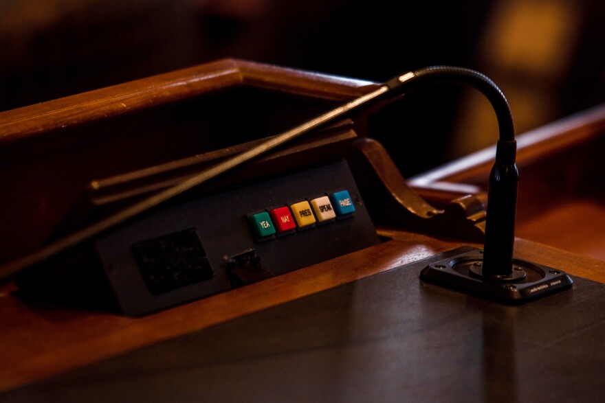 Lawmakers are able to vote using buttons on each representative's desk.