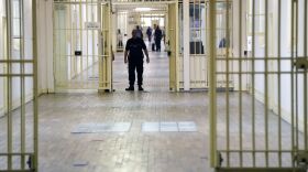 An officer stands at the Fresnes Prison in France in September 2016. Fresnes was the first French prison to separate radicalized inmates from the general prison population.