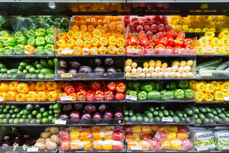 vegetables in a grocery store