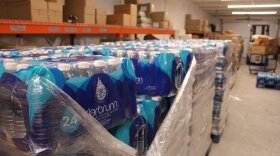 Pallets of water are delivered to the Santee Sioux Nation Distribution Center every two weeks thanks to a one time grant from the Bureau of Indian Affairs. Residents of Santee, Nebraska have had to drink bottled water since the EPA issued a no drink order to the community in 2019.