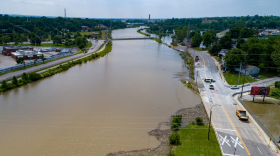  The River Des Peres in St. Louis, Missouri, flows out of its banks in south St. Louis on June 4, 2019. The concrete-lined drainage ditch is prone to flooding.