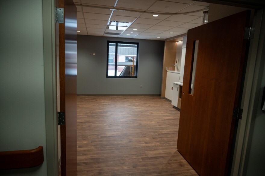  A view into one of Iowa Specialty Hospital's new labor and delivery rooms. The rural hospital in Clarion, Iowa, delivers about 600 babies a year.