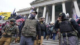 Members of the Oath Keepers at the U.S. Capitol on Jan. 6, 2021, in military-style attire. One-in-five of those charged during the attack on the Capitol were veterans, which leaves some veterans worried about how that will affect how the public views them.