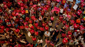  abortion rights supporters fill the state capitol rotunda