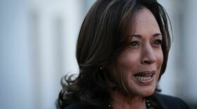 Vice President Harris speaks outside the White House on Nov. 8. Harris is planning to travel to the COP28 international climate summit this week, according to a source familiar with the plans.