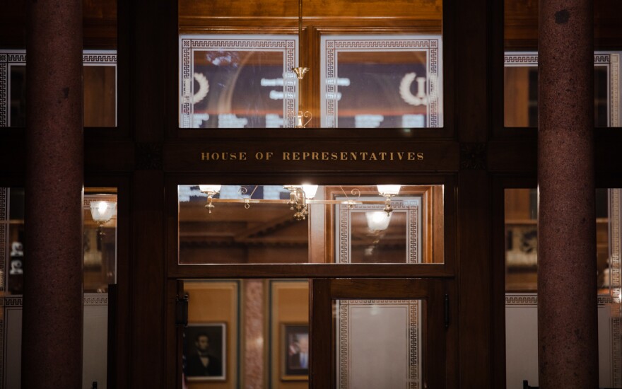 The entrance to the Iowa House chamber.