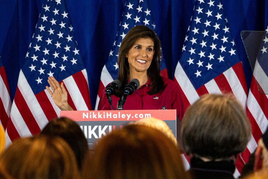 Nikki Haley speaks to supporters.