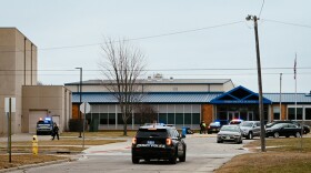 An enormous number of emergency vehicles surrounded the building that houses Perry's middle school and high school. Police said there was an active shooter situation on the morning of Thursday, Jan. 4, 2024.