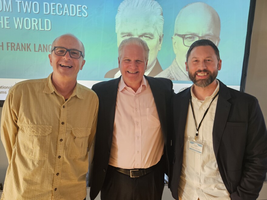 From left to right, River to River host Ben Kieffer, NPR Global Democracy Correspondent Frank Langfitt and ICFRC Executive Director Peter Gerlach.