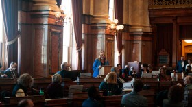 house minority leader jennifer konfrst speaks in the Iowa House