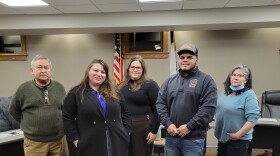 The West Liberty City Council from left to right: Jose Zacarias, Dana Dominguez, Mayor Katherine McCullough, Omar Martinez and Cara McFerren. (City council member Diane Beranek not pictured.)