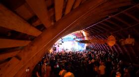 A view from inside the barn at Codfish Hollow