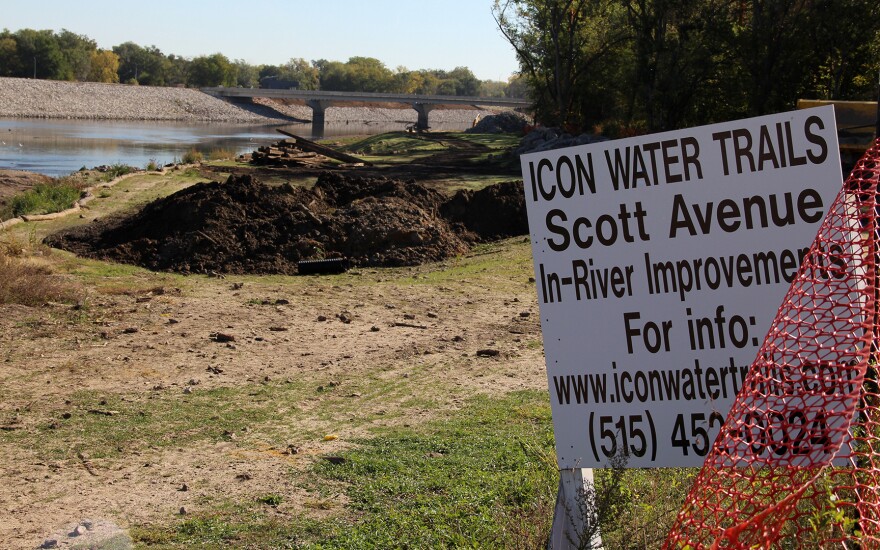 Work is underway to make a kayak launch and landing on the Des Moines River below the Scott Street dam. The plans for ICON include more than 80 improvements along rivers and streams in the Des Moines area to make them accessible for swimming, paddling, wading and birdwatching.