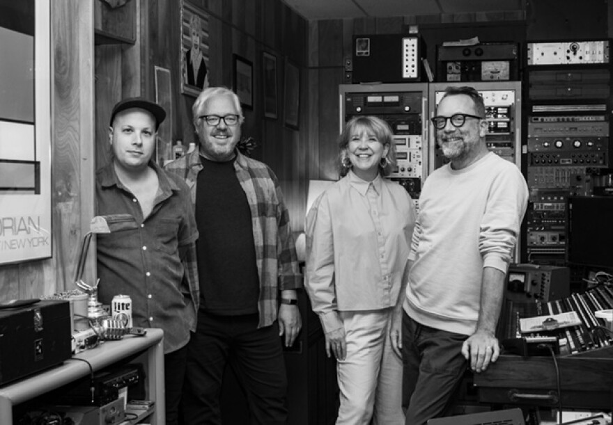 Subatlantic at Future Appletree Studio in Rock Island, IL. L-R: drummer Phil Pracht, bassist Sean Chapman, vocalist & multi-instrumentalist Rebecca Rice, and guitarist Adam Kaul.