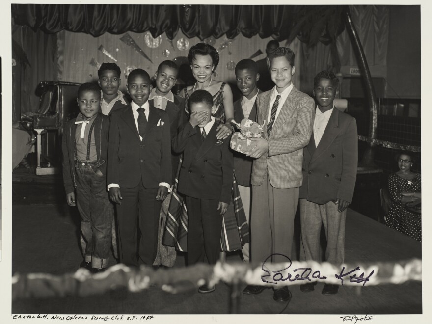 "Eartha Kitt with Neighborhood Children, 1947," by David Johnson.