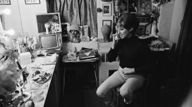 Barbra Streisand in her dressing room in October 1965.