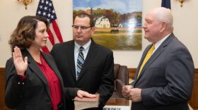 U.S. Department of Agriculture Secretary Sonny Perdue swears in Deputy Under Secretary for Food Safety Mindy Brashears in Washington, D.C., on Jan. 29, 2019. USDA photo by Lance Cheung